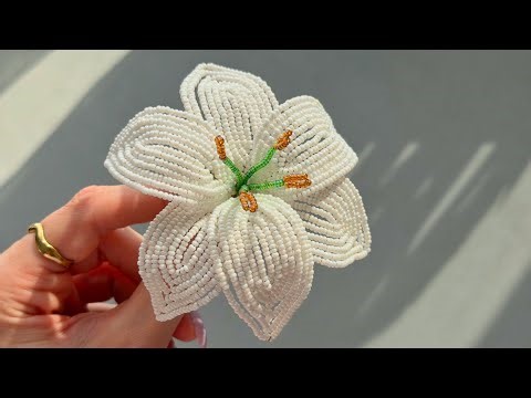 DIY French Beaded Lily Tutorial 🌸 | Aesthetic Flower Beading
