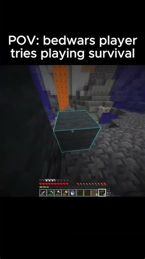 bedwars player tries playing survival #minecraft #hypixel #bedwars #xXPVPboy