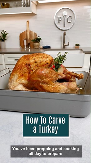 Carving a turkey can sound like an intimidating task, but it doesn't have to be! Save this video and you'll carve like a pro this year. If you're looking for a more in-depth tutorial, check it out here: https://bit.ly/3l2lufW | Pampered Chef