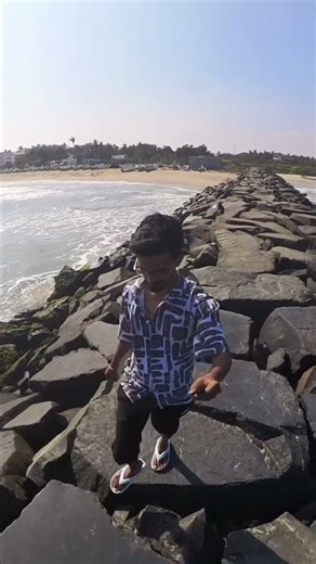 Walking on stones, finding peace in every step. 🌊 #ocean