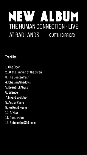 The Human Connection - Live at Badlands launches THIS FRIDAY. It will be available for stream and download via Vimeo on Demand at https://vimeo.com/ondemand/chaosdivinethclive Over 90 minutes of music recorded in stunning 4K by the talented @darkspiritphotography Tracklist from the full concert is: 1. One Door 2. At the Ringing of the Siren 3. The Beaten Path 4. Chasing Shadows 5. Beautiful Abyss 6. Silence 7. Invert Evolution 8. Astral Plane 9. No Road Home 10. Africa 11. Contortion 12. Refuse 
