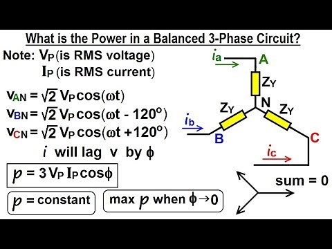 Electrical Engineering: Ch 13: 3 Phase Circuit (33 of 53) Power in a Balanced 3-Phase Circuit