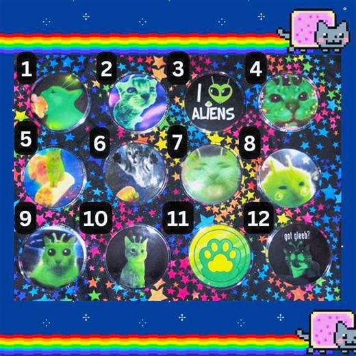 2010 Scene Decorative Alien Cat Pins Bundle 2 - Etsy