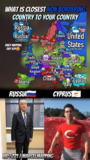 What Is Closest Non Bordering Country To Your Country #mapping #map #shorts #popular #fyp