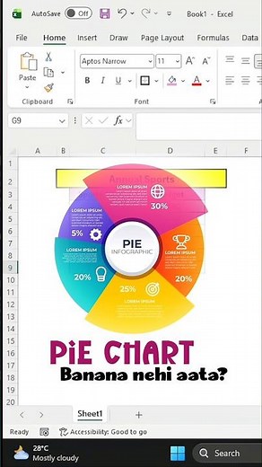 Turn data into beautiful Pie Charts! 🤯 #LearnExcel #DataVisualization