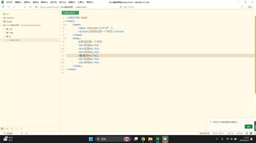 Html基础教程，开发自己的第一个网页