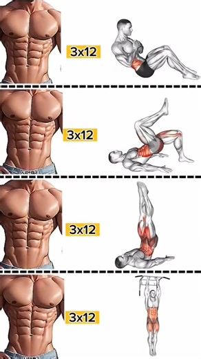 3×12 ABS Workout 🔥 Upper + Lower + Core | No Equipment | Get 6 Pack Fast | #Shorts