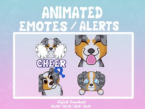 Cute Blue Merle Australian Shepherd Puppy Dog ANIMATED Emotes or Alerts for Stream on Twitch, Youtube, and Discord - Etsy Australia