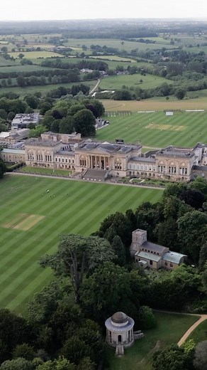 XploreHeritage on Instagram: "Stowe House: A Neoclassical masterpiece 😍 Here we have a beautiful aerial view of the spectacular South Facade - considered one of the finest examples of Neoclassical architecture in Britain. Partially designed by William Kent (one of the leading architects of the early 18th century), this Georgian period country house is primarily designed in the neoclassical architectural style, characterised by its grandeur, symmetry, and use of classical elements such as column