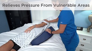 Zomaple Bedsore Pressure Relief Pillow, White – Offload Pressure to Prevent Bed Sores & Ease Turning – 30° Positioning, Cooling Gel Top, 2 Non-Skid Removable Covers – Knee Wedge Pillow Versatility