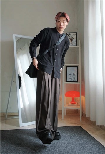 Stylish Mandarin Collar Crop Shirt for Men