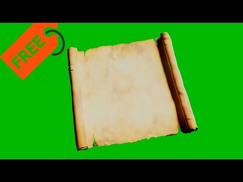 Old paper scroll animation - green screen video - Copyright free