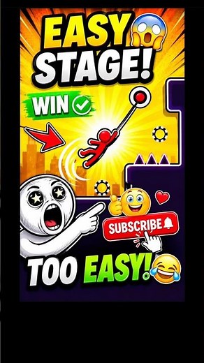 Stickman Hook Easy Stage Complete! 😎🪝 Fun Gameplay #shorts #youtubeshorts #viral #1000subscriber