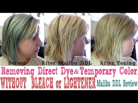 Removing Temporary Hair Color//Direct Dyes WITHOUT BLEACH//LIGHTENER//Malibu C DDL Review
