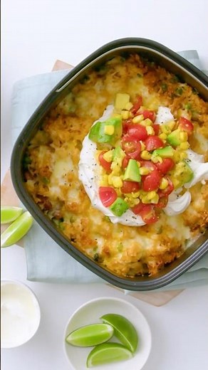 20-minute air fryer Mexican rice bake