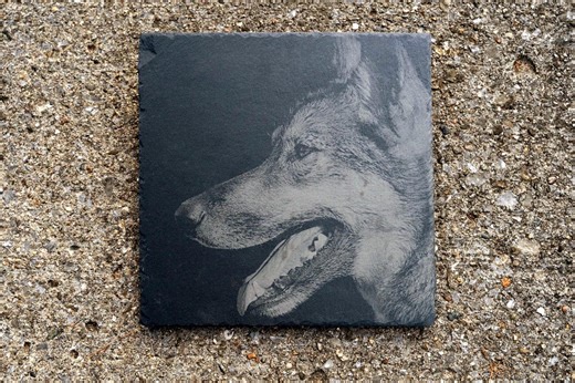 Custom Photo Engraved Slate Tile: Family Portrait, Pet Memorial (12x12) - Etsy