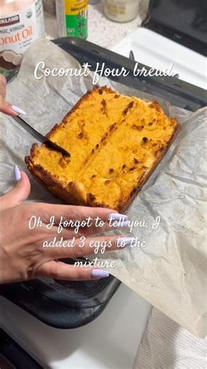 Made this up, will perfect it! Coconut flour bread #diy #baking #bakingrecipes #bakingbread #recipe