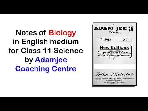 Notes of Biology in English medium for Class 11 Science by Adamjee Coaching Centre | Ali Book Depot