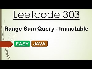 Leetcode 303 Range Sum Query - Immutable (Java)