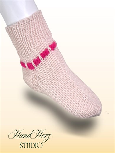 Knitted Baby Socks, 3-6 Months, 10 Cm. Knitted Gifts, Handmade Sock Yarn. - Etsy