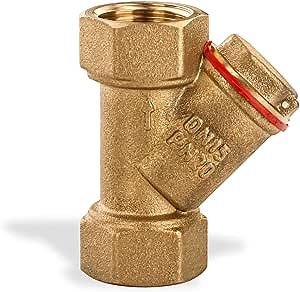 Brass Y-type Strainer 0,5" female - Threaded Lead-Free Working Steam Pressure for Pumps Control Valves Meters Steam Traps Regulators Water Flow Filter (1/2")
