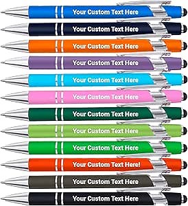 Personalized Pens, Custom Business Engraver Ballpoint, Personalized Pens with Name, Stylus Pens for Touch Screens, Retractable Writing Ball Pen, Office School Gifts for Women/Men, Mixed Color