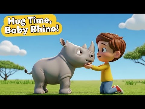 Hug Time, Baby Rhino! 🦏💖 | Cute Animal Song for Kids | Learning and Fun for Children