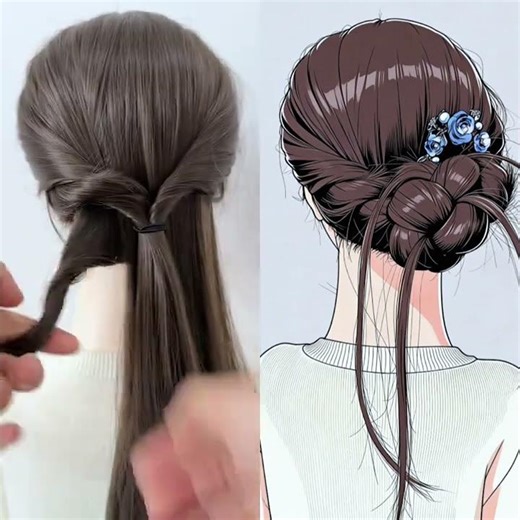 Side Swept Hairstyle: Chic Bun & Side Meatballs Tutorial
