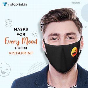 Masks with emojis? Haan-Ji! Customise your mask with Vistaprint to match your mood. Order now: https://bit.ly/3cUMfiJ . . . #Masks #FaceMasks #Vistaprint #Printing #Emoji #CustomisedMasks #PersonalisedMasks | VistaPrint