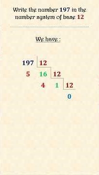 Converting Number to base 12 #maths #education