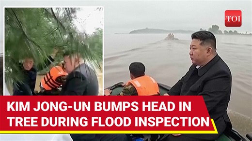21K views · 113 reactions | A video of North Korean leader #KimJongUn inspecting flood-hit areas has gone viral. Kim, seen on a cramped boat, bumped into a tree and fixed his messed-up hair while smoking. The floods have isolated over 5,000 inhabitants and damaged thousands of homes and infrastructure. Kim proposed punishing officials neglecting disaster prevention. South Korea offered aid, but North Korea has not responded. | The Times of India | Facebook