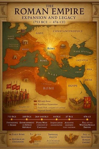 The Rise and Fall of the Roman Empire | Timeline & Expansion Map Explained #romanempire