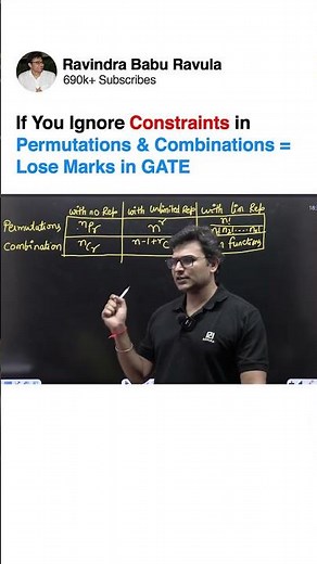 If You Ignore Constraints in Permutations & Combinations = Lose Marks in GATE CS & DA | Prof. RBR