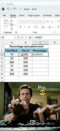 Percentage calculation trick in excel #excel #excelshortcuts #exceltips