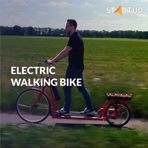 This electric walking bike is a treadmill on wheels. More info: http://bit.ly/30ZZs1L | Startup Selfie