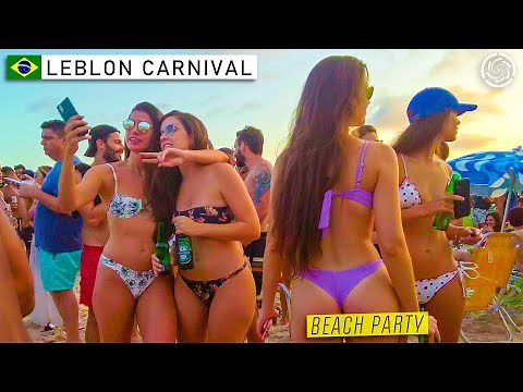 🇧🇷 RIO DE JANEIRO CARNIVAL — Walking in the LEBLON BEACH PARTY — The Best in the World — Brazil 2022