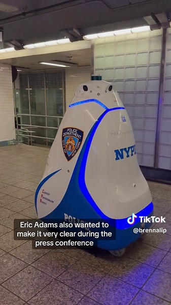 Following Knightscope K5 Security Robot first night out, September 22nd, 2023 in Time Square Subway Station. #fyp #foryoupage #nyc #newyorkcity #subway #newyorksubway