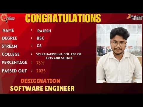 Student Placement Story From QSpiders/JSpiders | Chrompet Chennai