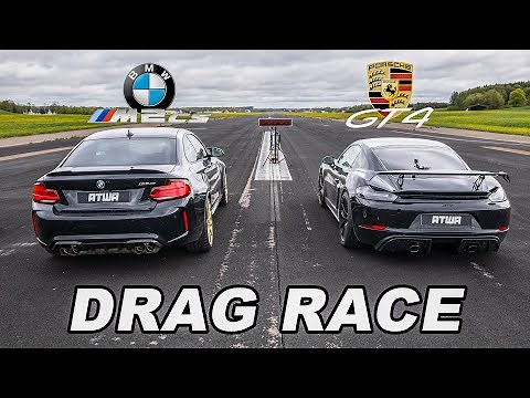 BMW M2 CS vs Porsche Cayman GT4 | DRAG RACE | Daniel Abt