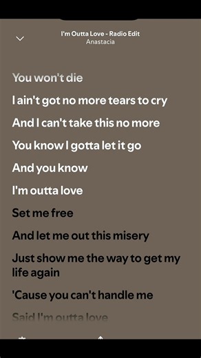 I’m Outta Love — Anastacia lyrics and streaming info