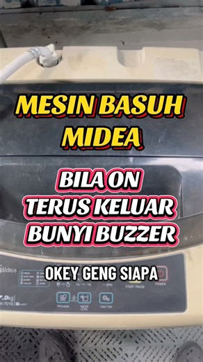 MESIN BASUH MIDEA MFW-701s BILA ON TERUS KELUAR BUNYI BUZZER 😱‼️ JUM TENGOK APA MASALAH MESIN BASUH MIDEA NI #baikimesinbasuh #repairmesinbasuh #fyp #viral ##4 📌 Electronic Appliances Problem and Repairs 📞 Contact Us: 012-6318202 🌐 Website: https://www.orangesparepart.com.my 🛒 Shopee: https://my.shp.ee/EiSmun4 🎥 TikTok: https://www.tiktok.com/@orange_sparepart 🗺 Waze: https://waze.com/ul/hw1p6gtxk5 alamat : No. 86-B Lorong Perak 20 Taman Industri Ringan, Sri Mergong Jalan Gangsa 05150 Alo