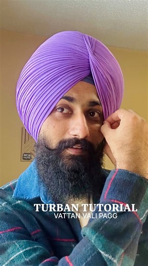 Manpreet Singh | Turban Stylist on Instagram: "Turban Tutorial ♥️ Vattan vali Pagg🙏 [turban tutorial, turban tying, Patialashahi Pagg] Turban length: Sava 7m Color: Lavender #explorepage #trendingreels #paggwalamunda #trendingaudio #turbanstyle #sikhfashion #turbantutorial #patialashahipagg #sikh #turban"