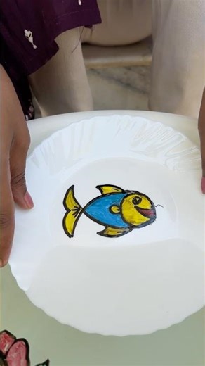 How to draw beautiful easy fish 🐠 drawing with floating pen #art #shorts