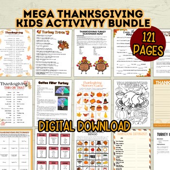Ultimate Thanksgiving Mega Bundle | Kids Games, Crafts and Gratitude Activities