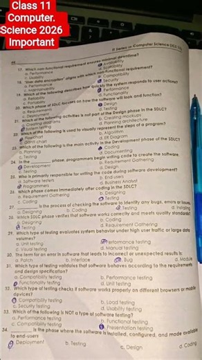 Class 11 Computer Science 2026 | Important MCQs for Board Exams | Punjab Textbook