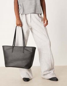 ASOS DESIGN easy tote bag with skinny straps in black | ASOS