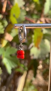 "Coral" earrings, dangling creole earrings
