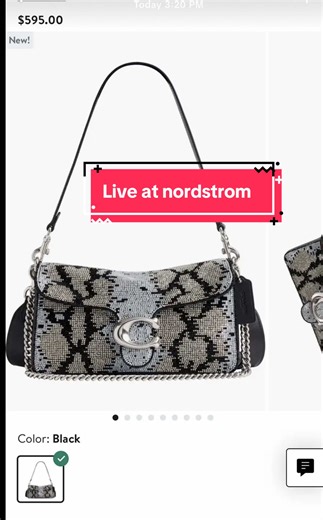 Sneak beaded bag up at Nordstrom #pursetok #bagtok #coach #snakeprint #beadedbag