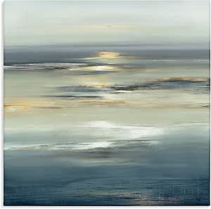 Stupell Industries Abstract Tranquil Nautical Sunrise Reflection Gray, Designed by Lisa Ridgers Canvas Wall Art, Grey