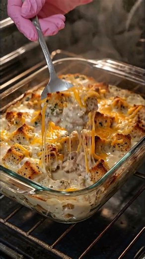 Creamy Chicken & Stuffing Bake 🍗🧈 Easy Comfort Food Dinner Recipe